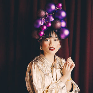 Purple Christmas baubles Headdress