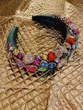 Load image into Gallery viewer, Olive Green Rainbow Gemstone  Headband
