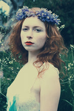 Load image into Gallery viewer, Purple flowers pagan inspired  headdress / costume / nature
