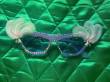 Load image into Gallery viewer, Feather and jewel encrusted pointy Glasses
