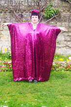 Load image into Gallery viewer, Cerise Pink Sequin Kaftan Dress
