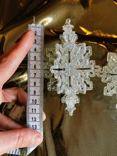 Load image into Gallery viewer, Large 3D clear Glitter Snowflake Earrings
