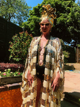 Load image into Gallery viewer, Sequin Fringing Tassel Robe in Gold and Cream
