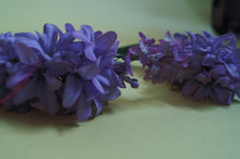 Load image into Gallery viewer, Purple flowers pagan inspired  headdress / costume / nature
