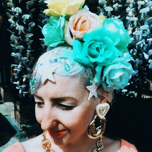 Pastel Roses flower headband / headpiece