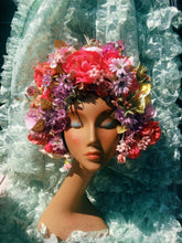 Load image into Gallery viewer, VintageFlower bonnet / crown / Lilac Blossoms
