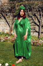 Load image into Gallery viewer, Apple Green Sequin Kaftan Dress
