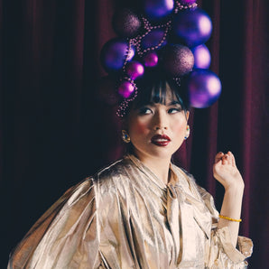 Purple Christmas baubles Headdress