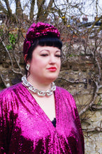 Load image into Gallery viewer, Cerise Pink Sequin Kaftan Dress
