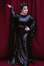 Load image into Gallery viewer, Sheer sequinned Free size Kaftan Maxi Dress UK 6 - 26
