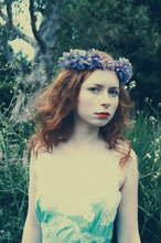 Load image into Gallery viewer, Purple flowers pagan inspired  headdress / costume / nature
