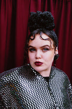 Load image into Gallery viewer, Tinsel Knit Black Top Not Stretch Turban

