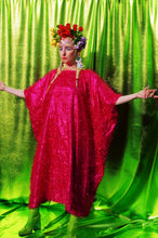 Load image into Gallery viewer, Cerise Pink Tinsel Maxi Dress
