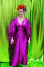 Load image into Gallery viewer, Magenta Lame Metallic Kaftan Dress
