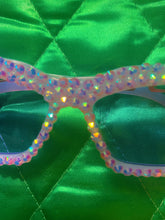 Load image into Gallery viewer, Feather and jewel encrusted pointy Glasses
