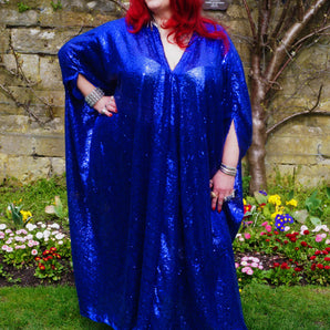 Royal Blue Sequin Kaftan Dress