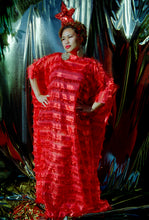 Load image into Gallery viewer, Tinsel Tassel Red Maxi Kaftan Dress
