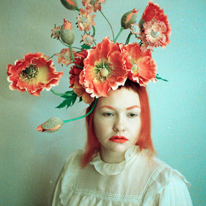 Flower Crown, Headdress, orange, Poppies,