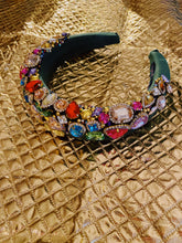 Load image into Gallery viewer, Olive Green Rainbow Gemstone  Headband
