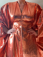 Load image into Gallery viewer, Shiny Foil Lamé Metallic Kaftan Dress -Copper
