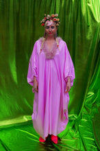Load image into Gallery viewer, Baby Pink Marabou Trim PVC kaftan Dress
