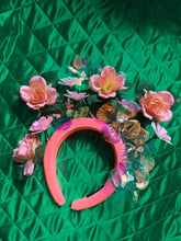 Load image into Gallery viewer, Wildflower Neon Iridescent flowers and peaches Garden Headband
