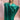 Aqua Sequin V-neck Mesh Shoulder Kaftan Gown