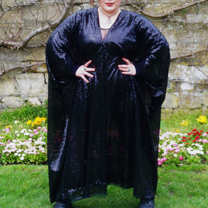 Black Sequin Kaftan Dress