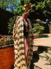 Load image into Gallery viewer, Sequin Fringing Tassel Robe in Gold and Cream
