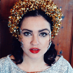 Gold vintage tinsel headband