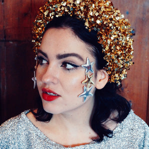 Gold vintage tinsel headband