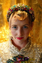 Load image into Gallery viewer, Olive Green Rainbow Gemstone  Headband
