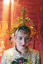 Load image into Gallery viewer, Gold Tack Merry Christmas Angel Headband
