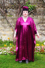 Load image into Gallery viewer, Cerise Pink Sequin Kaftan Dress
