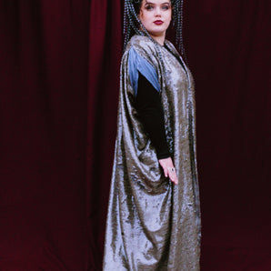 Couture Heavily sequinned Grey shiny/matte Free size Robe UK 6 - 26
