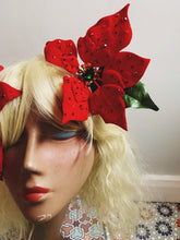 Load image into Gallery viewer, Red Jewelled Poinsettia Hair Clip *Order before 18th for Christmas post*
