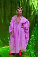 Load image into Gallery viewer, Baby Pink Marabou Trim PVC kaftan Dress
