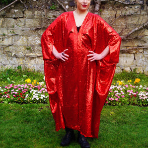 Red Sequin Kaftan Dress