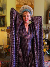Load image into Gallery viewer, Glitter Pink/lilac and Black Lurex Maxi Kaftan Gown/Dress
