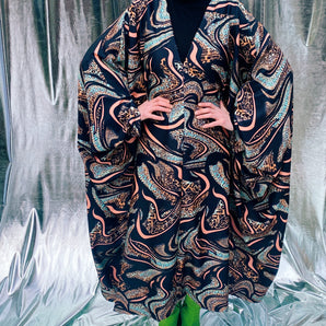 BADASS Leopard and coral print trackies come Kaftan Dress