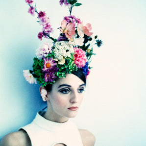 Multicoloured Alice garden flower crown