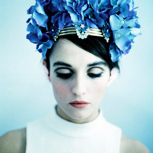 Blue Hydrangea jewelled crown