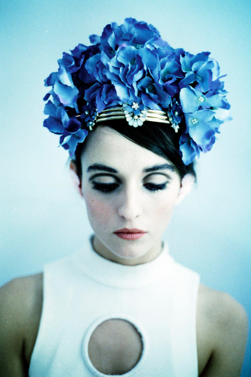 Blue Hydrangea jewelled crown