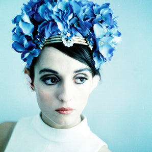 Blue Hydrangea jewelled crown