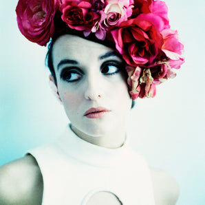 Deep pink roses flower crown