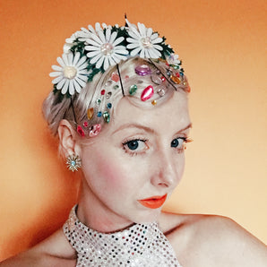 Plastic Iridescent Daisies Headdress