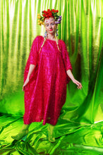 Load image into Gallery viewer, Cerise Pink Tinsel Maxi Dress
