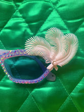 Load image into Gallery viewer, Feather and jewel encrusted pointy Glasses
