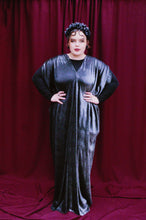 Load image into Gallery viewer, Sheer silver-black v-neck Kaftan Maxi Dress UK 6 - 26
