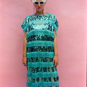 Sequin Fringing Tassel MAXI Dress - Ltd Edn .